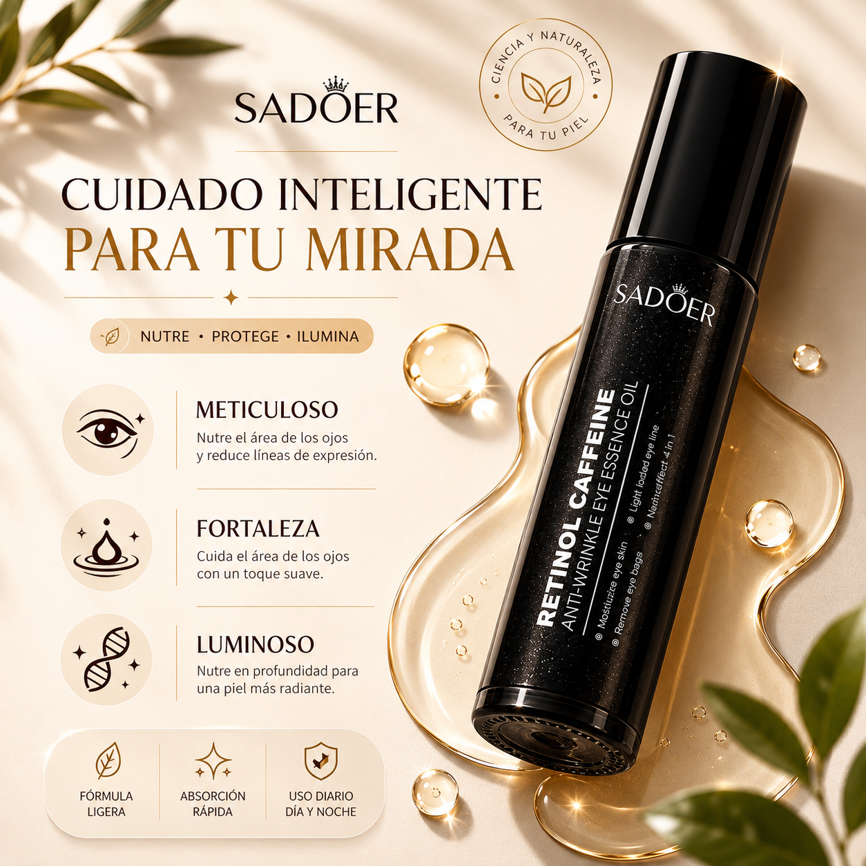 Sérum Roll On Anti-Ojeras Retinol+Cafeína 8ml