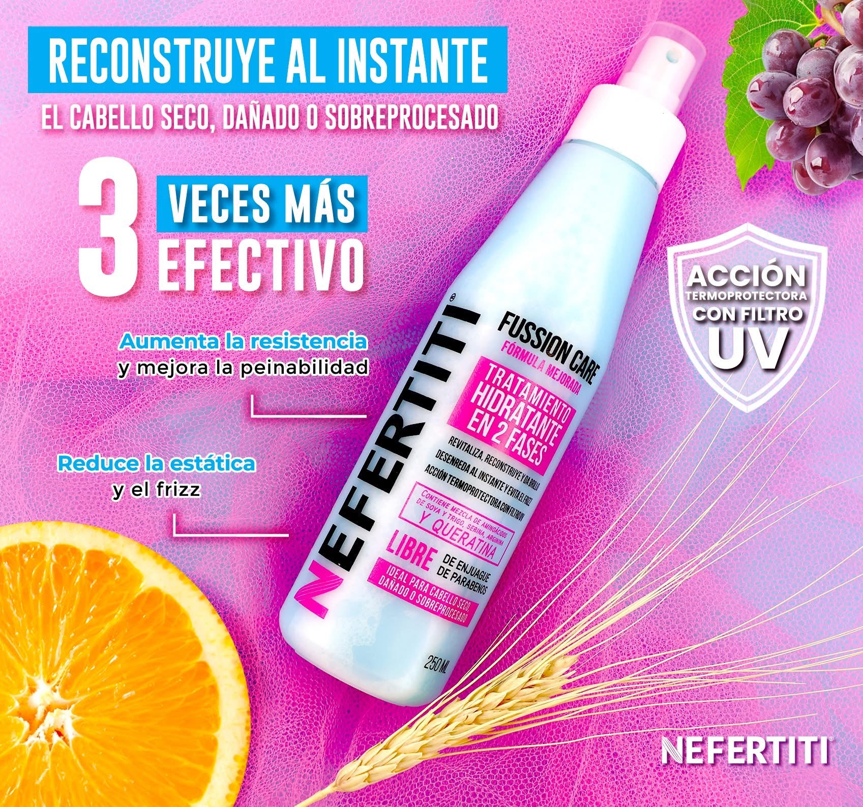 Fussion Care Tratamiento Hidratante 2 Fases Para Cabellos Sobreprocesados 250ml