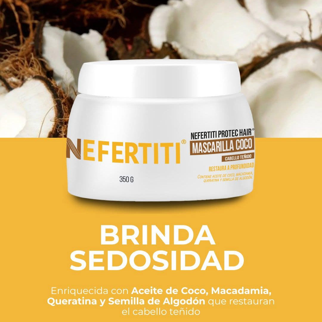 Mascarilla Intensiva Restauradora Protec Hair Coco Para Cabellos Teñidos 350g