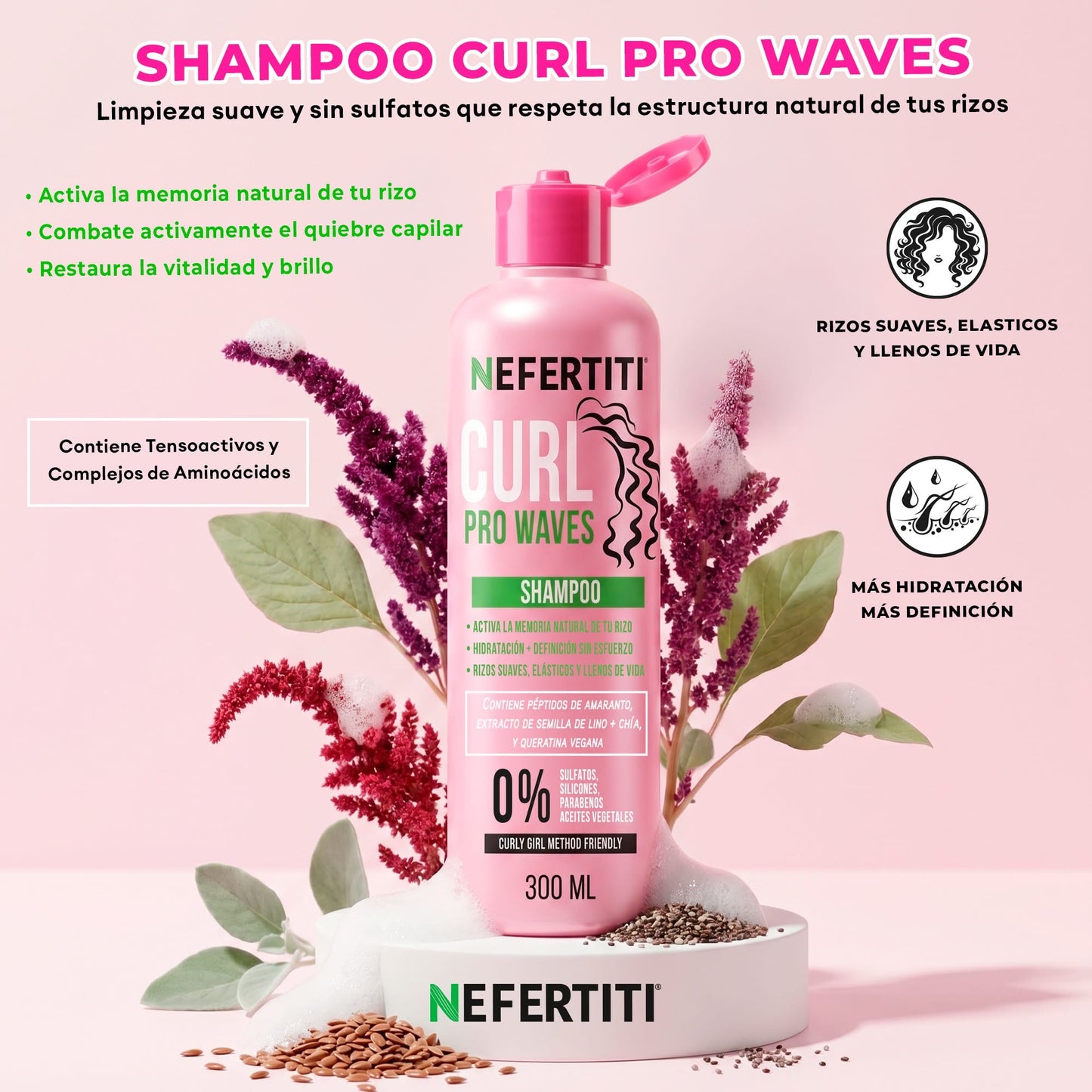 Curl Pro Waves Shampoo Para Rizos 300ml
