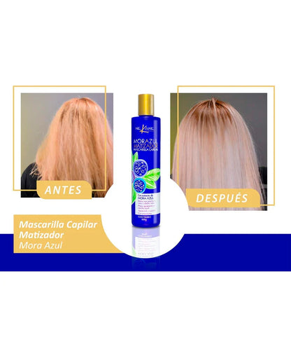 Mascarilla Matizadora Para Rubios Y Platinados Mora Azul 300ml.