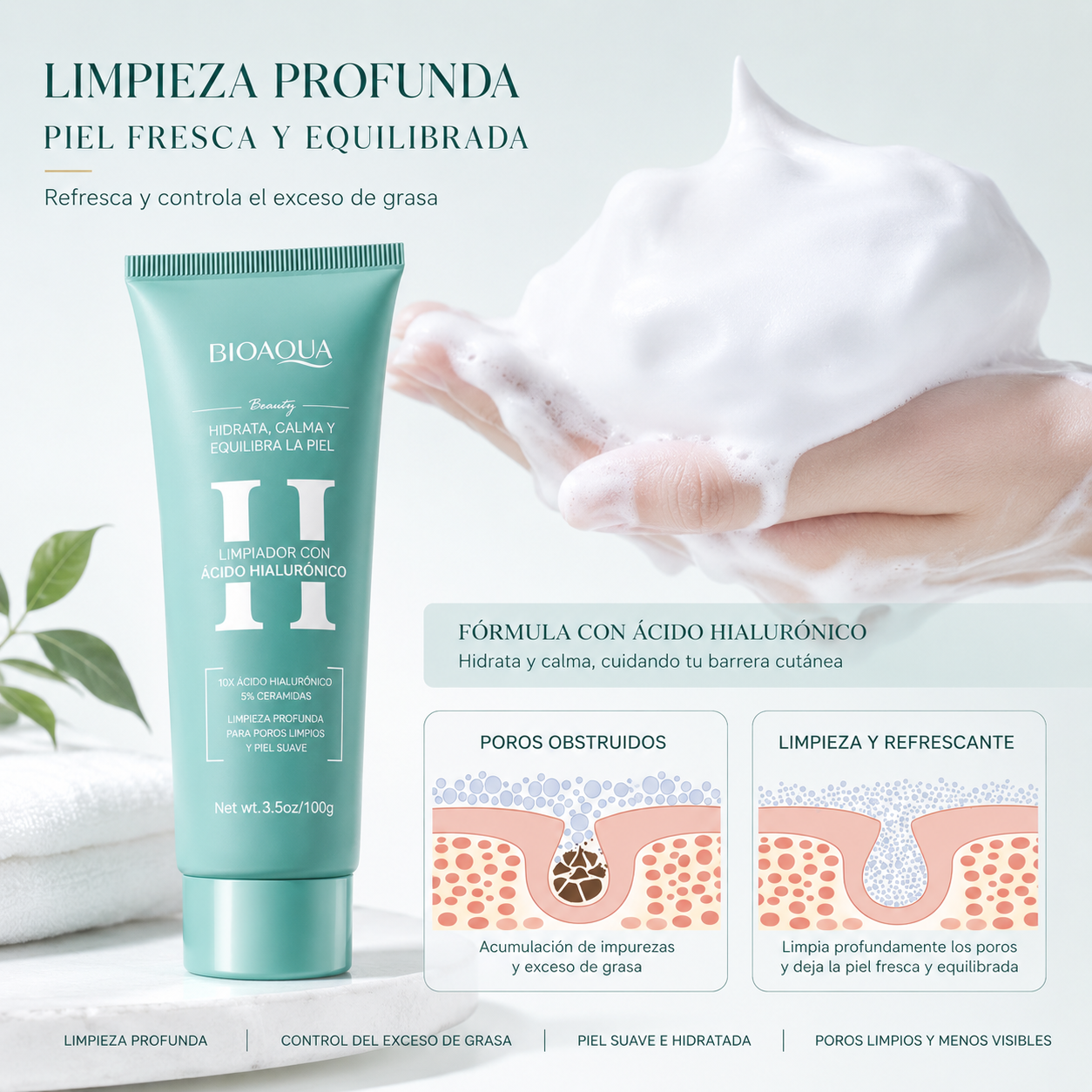 Jabón Limpiador Facial Hyaluronic Acid Cleanser 100ml