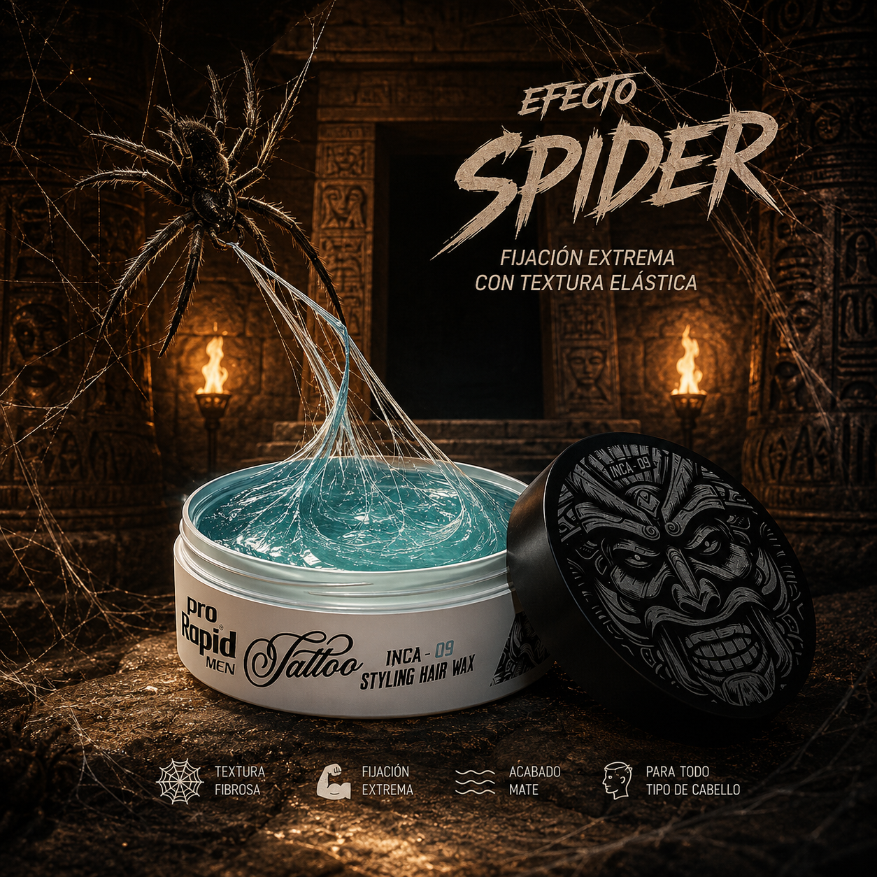 Pomada Profesional Premium A Base De Agua Inca - 09 Efecto Spider 150g