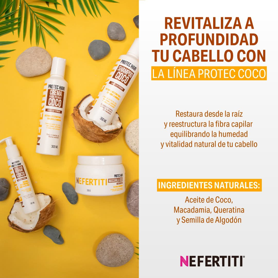 Mascarilla Intensiva Restauradora Protec Hair Coco Para Cabellos Teñidos 350g