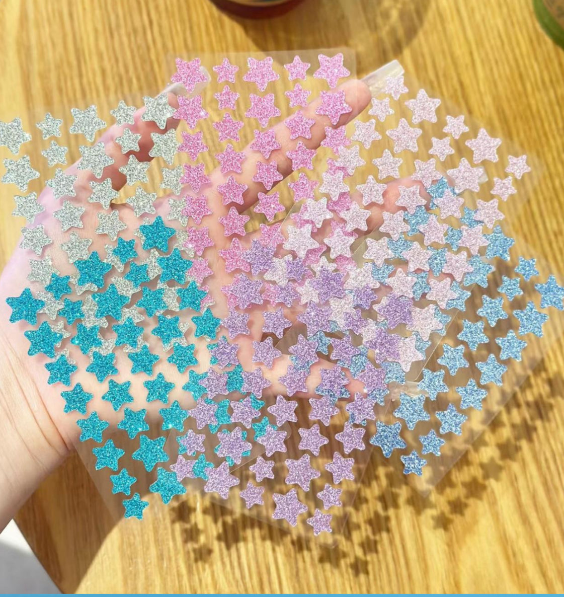 Planilla de 40 parches anti acné glitter stars