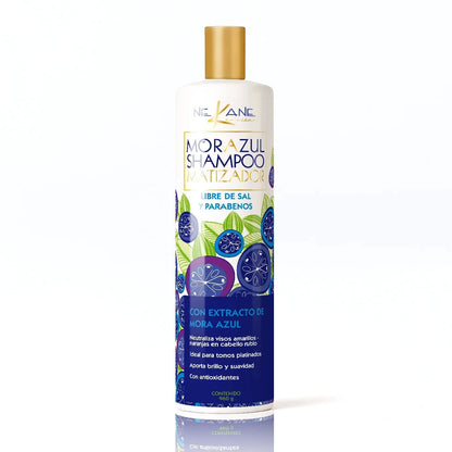 Shampoo Matizador Para Rubios Y Platinados Mora Azul Jumbo 960ml.