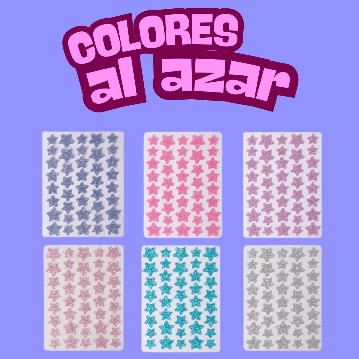 Planilla de 40 parches anti acné glitter stars