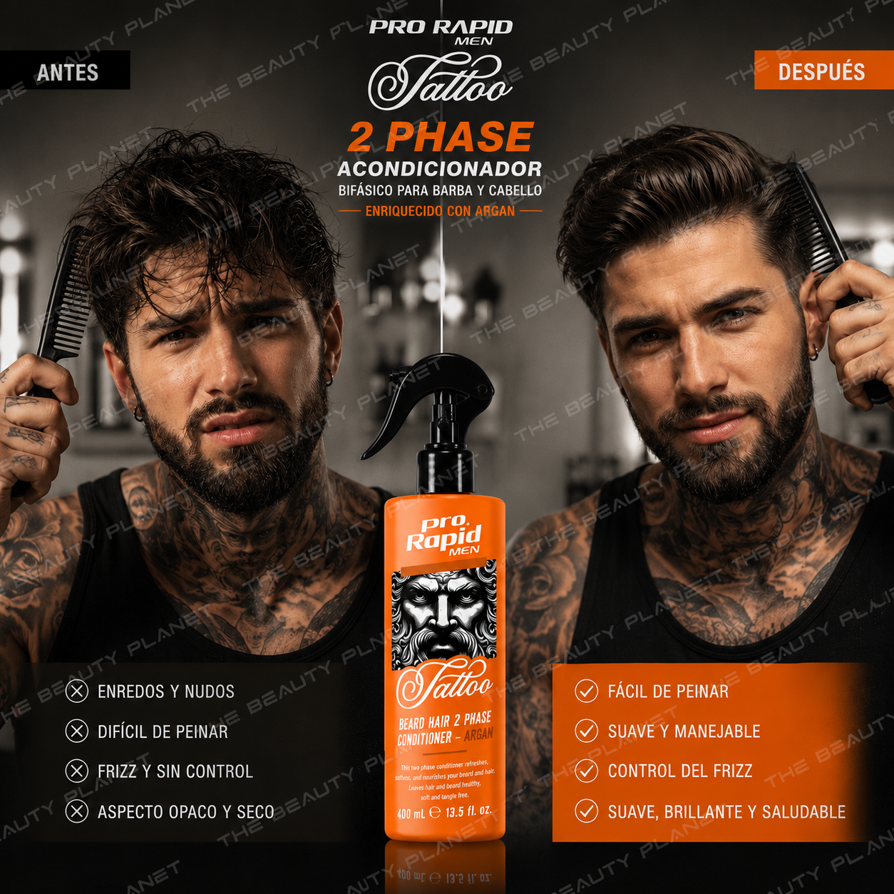 Acondicionador Bifásico Beard & Hair 2 Phase Leave In Conditioner - Argán 400ml
