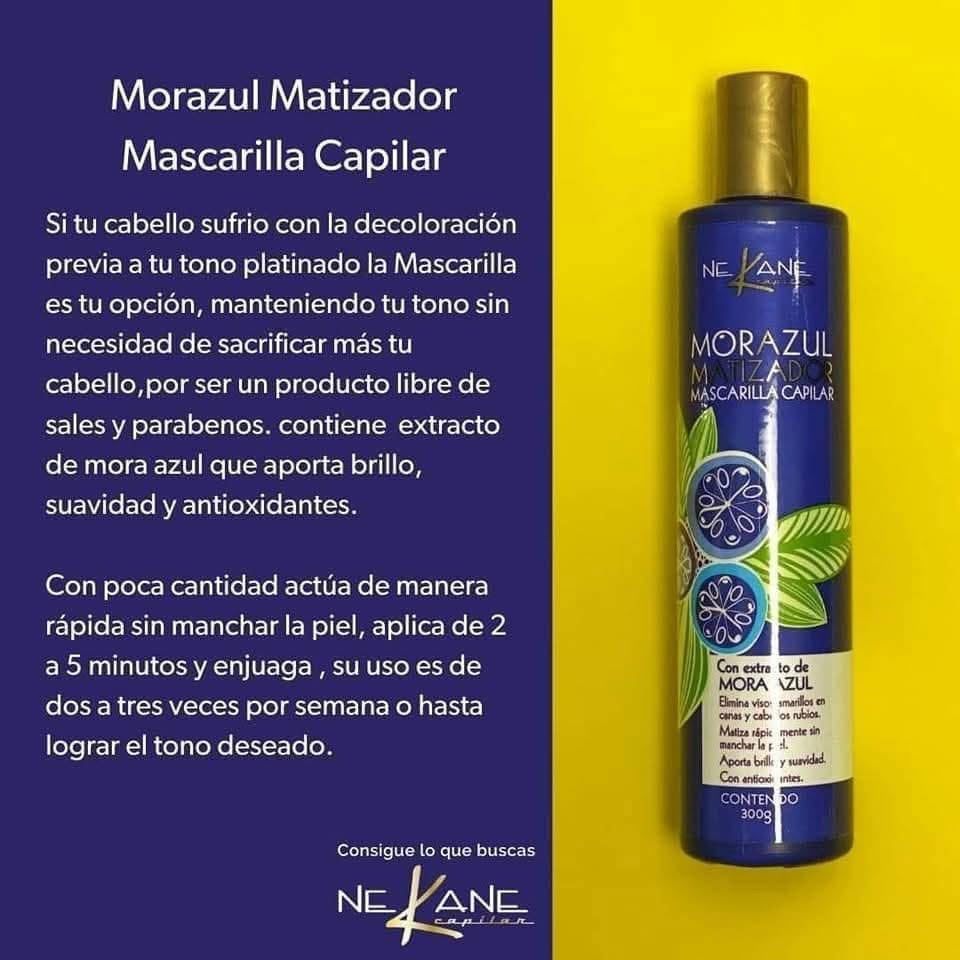 Mascarilla Matizadora Para Rubios Y Platinados Mora Azul 300ml.