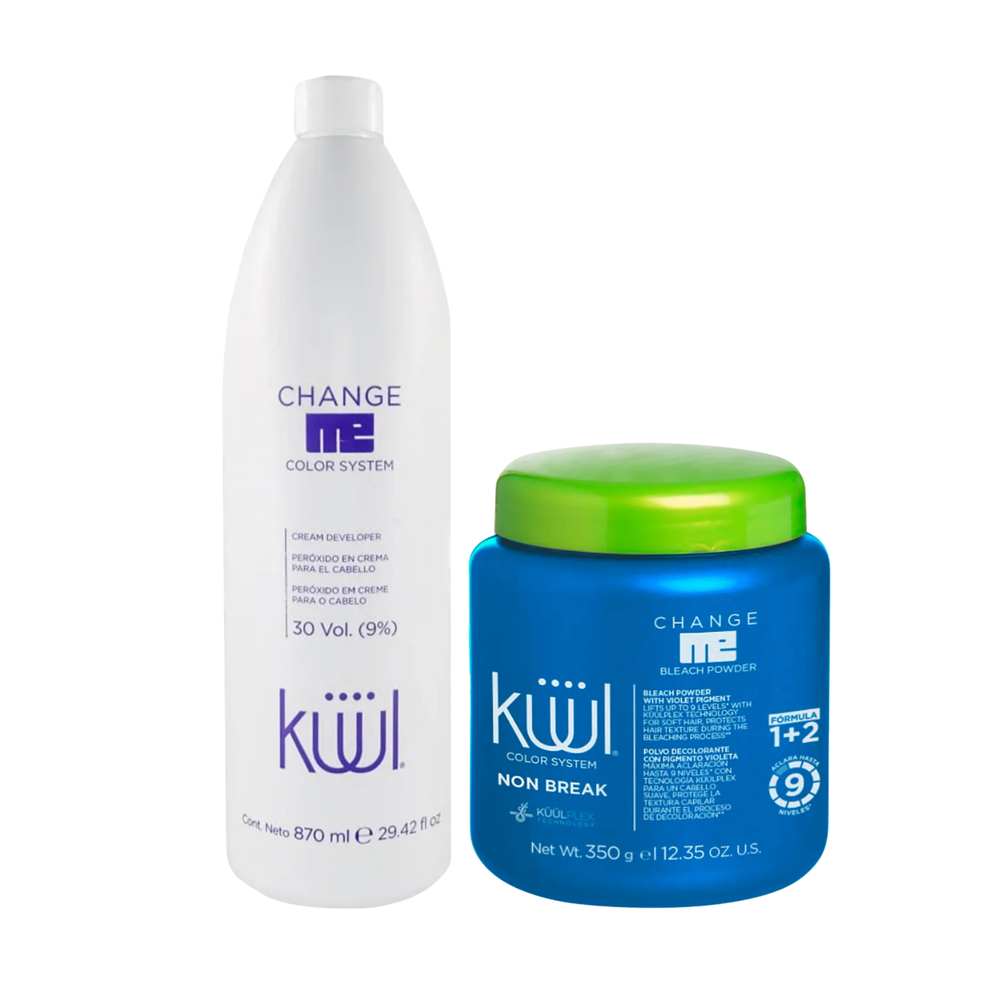 Decolorante 9 Niveles Non Break 350g + Peróxido 30Vol. 870ml