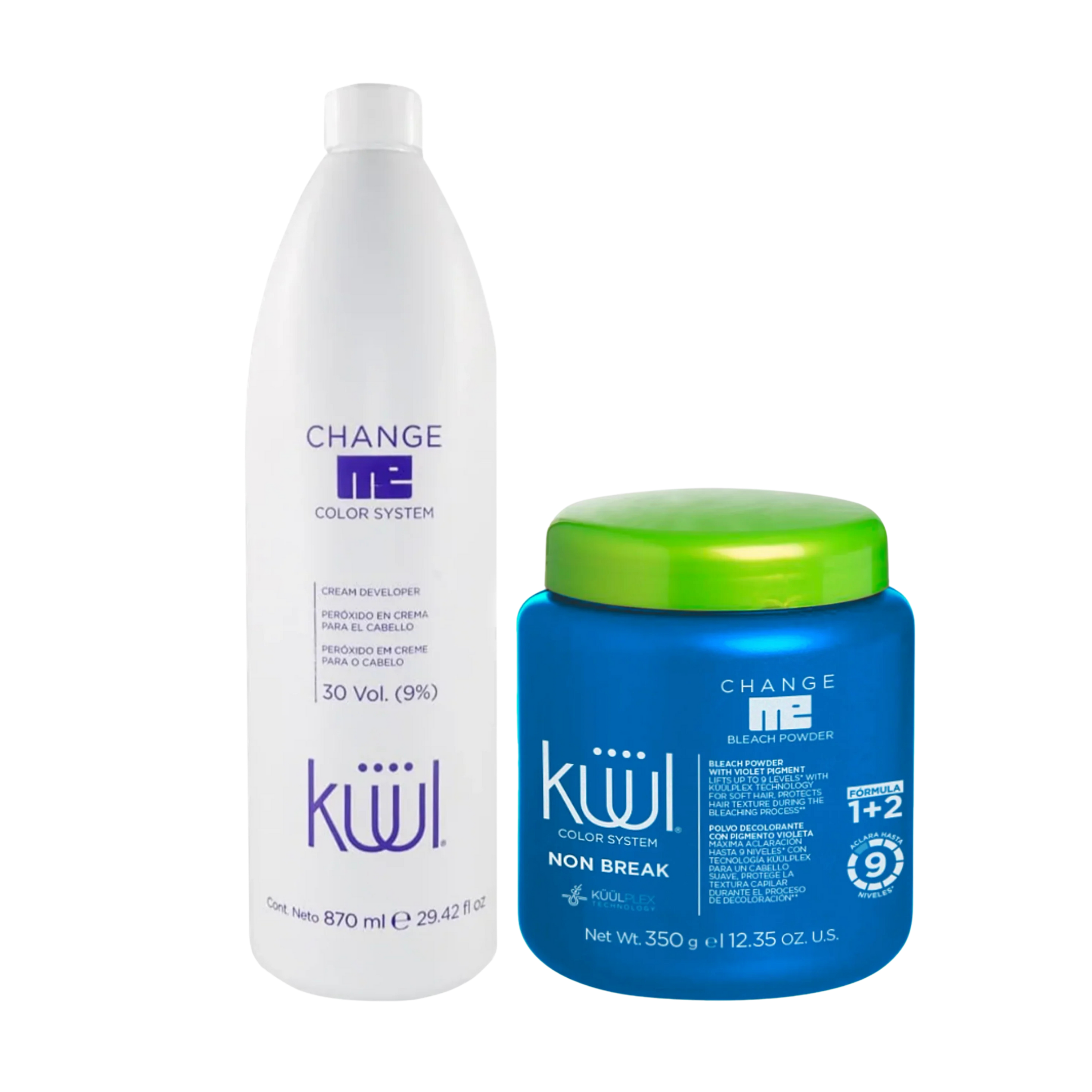 Decolorante 9 Niveles Non Break 350g + Peróxido 30Vol. 870ml