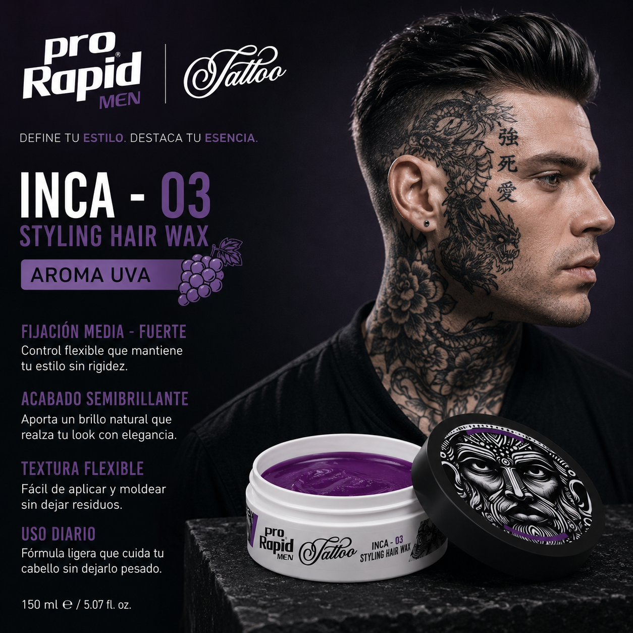 Cera Profesional Premium A Base De Agua Inca - 03 High Hold 150g