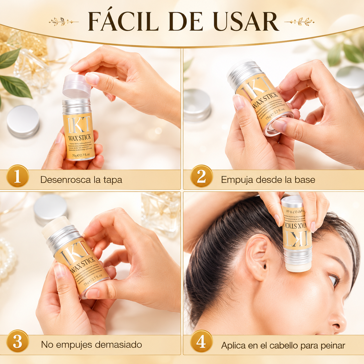 Cera Estilizadora En Barra Con Cera De Abeja Y Aceite de Aguacate 75g