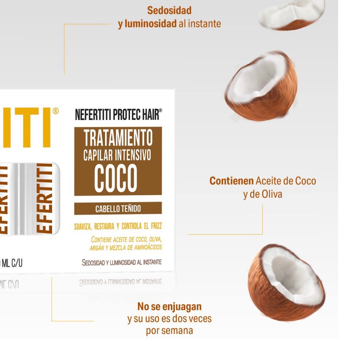 Ampolletas Protect Hair Coco Para Cabellos Teñidos 20ml x 10