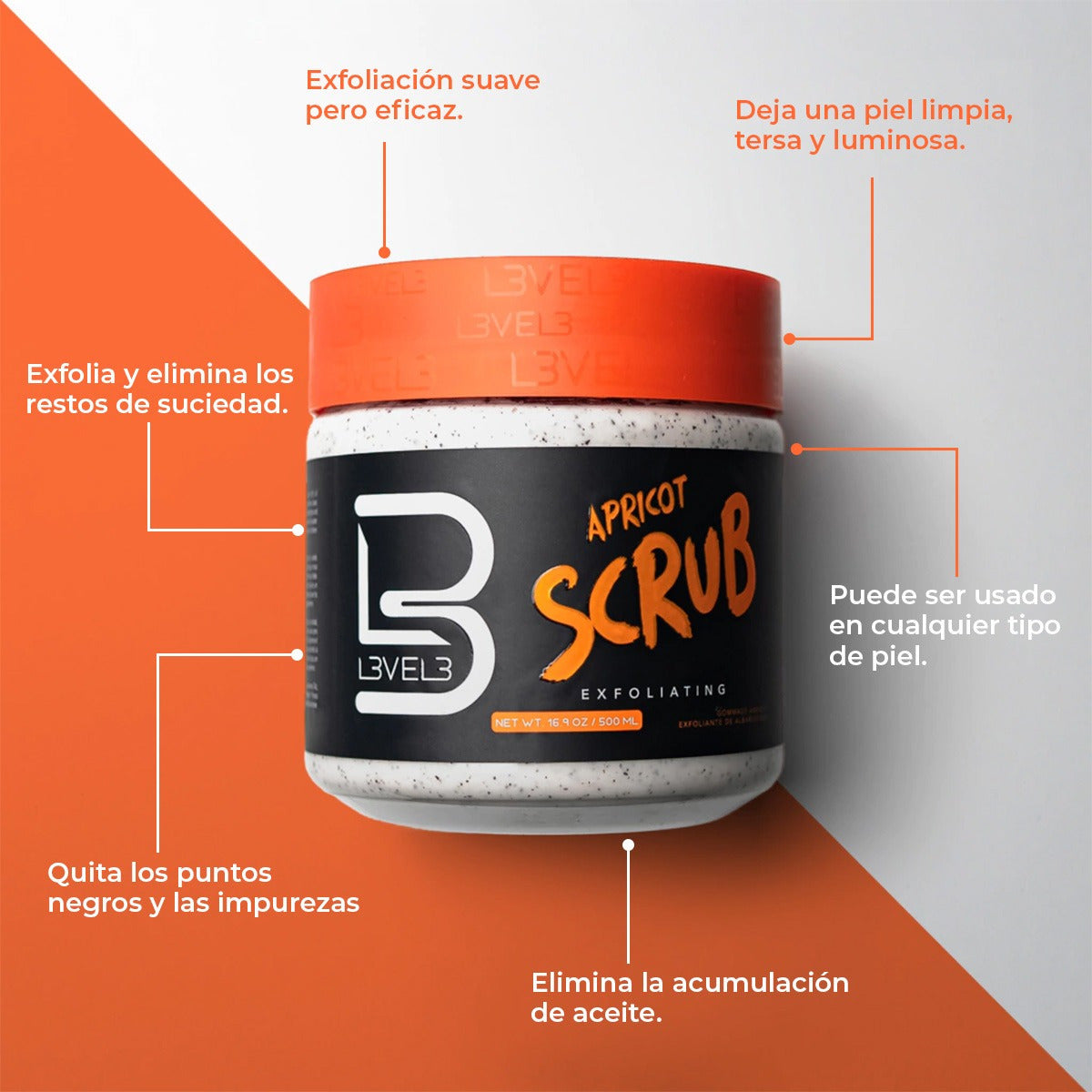 Exfoliante Facial De Limpieza Profunda Apricot Scrub 500g