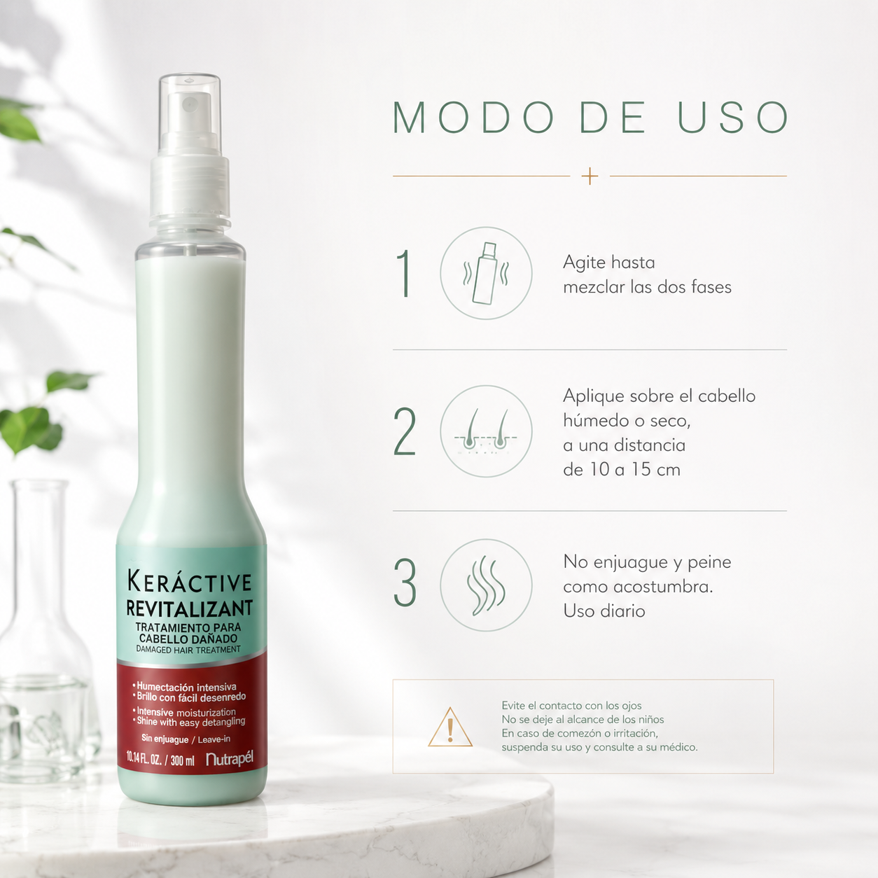 Keractive Revitalizant Tratamiento Bifásico Para Cabello Dañado 300ml