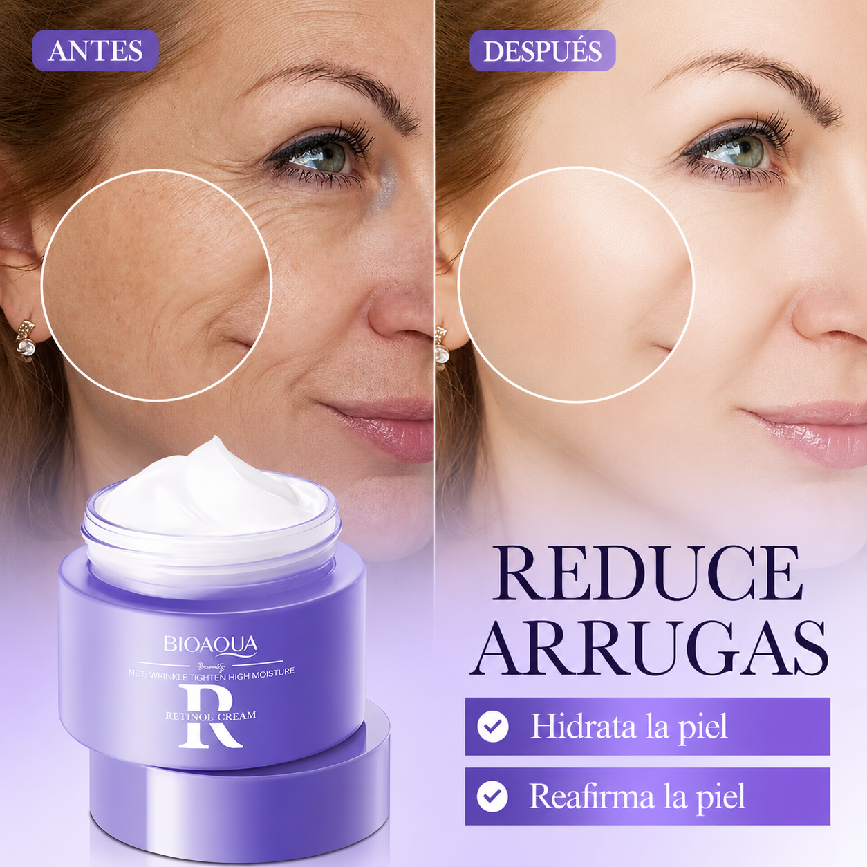 Crema Facial Antiedad Hidratante Con Retinol 60g