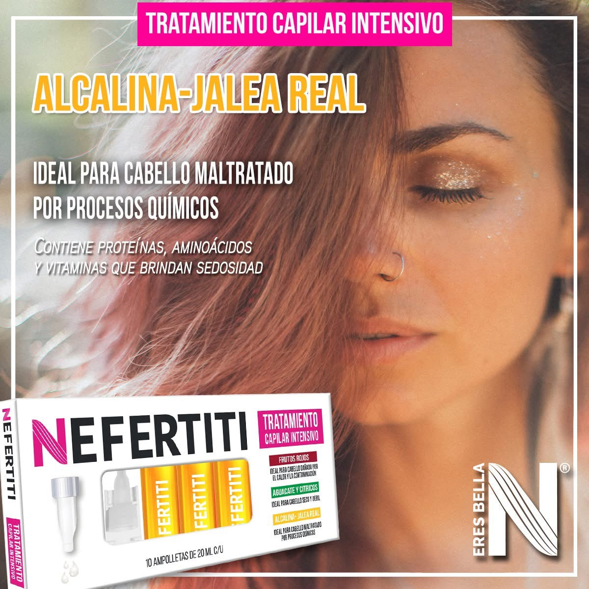 Ampolletas Alcalinas Jalea Real Para Cabellos Dañados Por Procesos Químicos 20ml x 10
