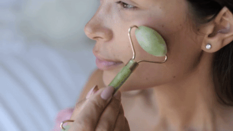 Jade Roller Rodillo Masajeador Facial De Jade Pulido