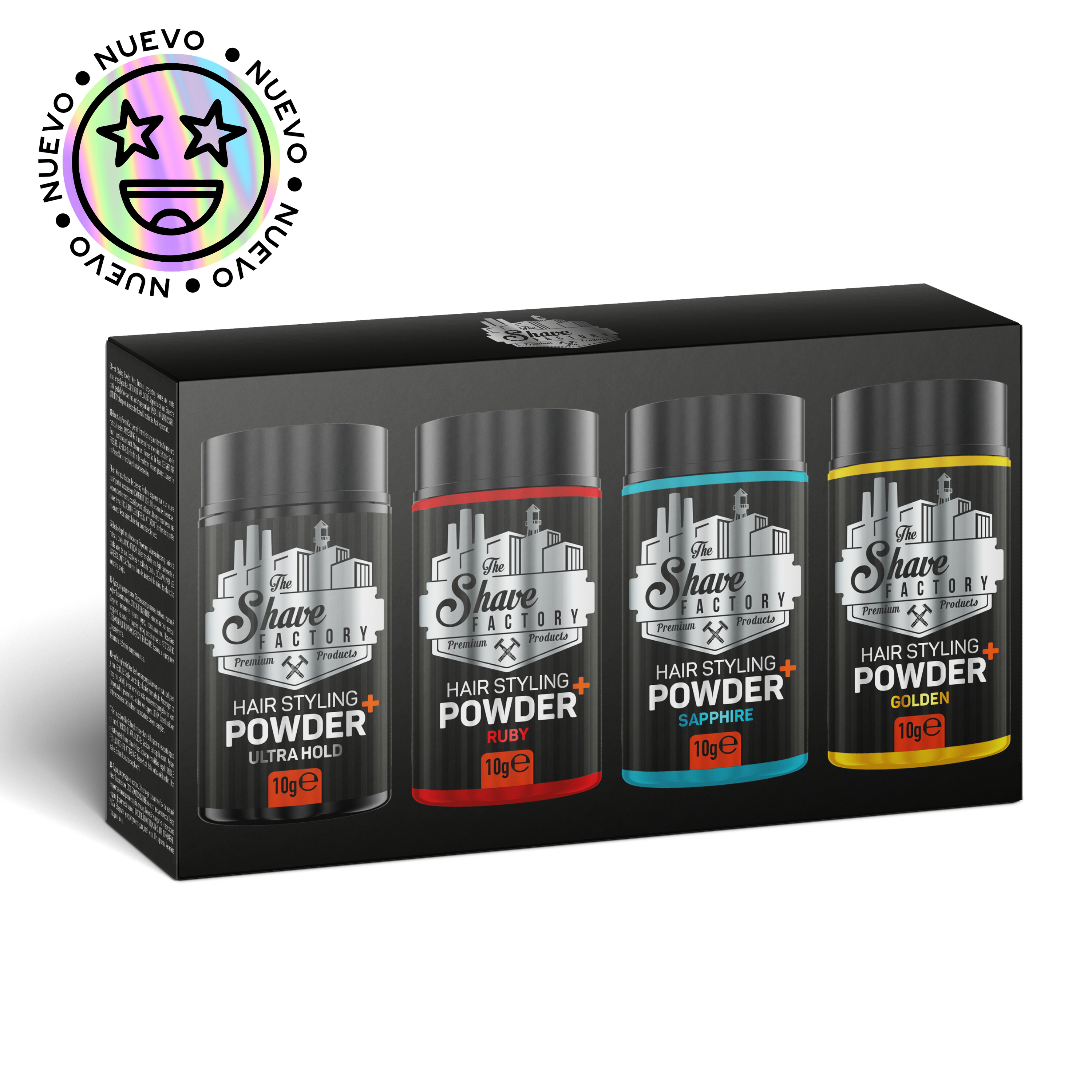 Hair Styling Powder Wax Gift Set (Ultra Hold, Ruby, Sapphire, Golden) 10g x 4 Kit De Polvos Texturizadores