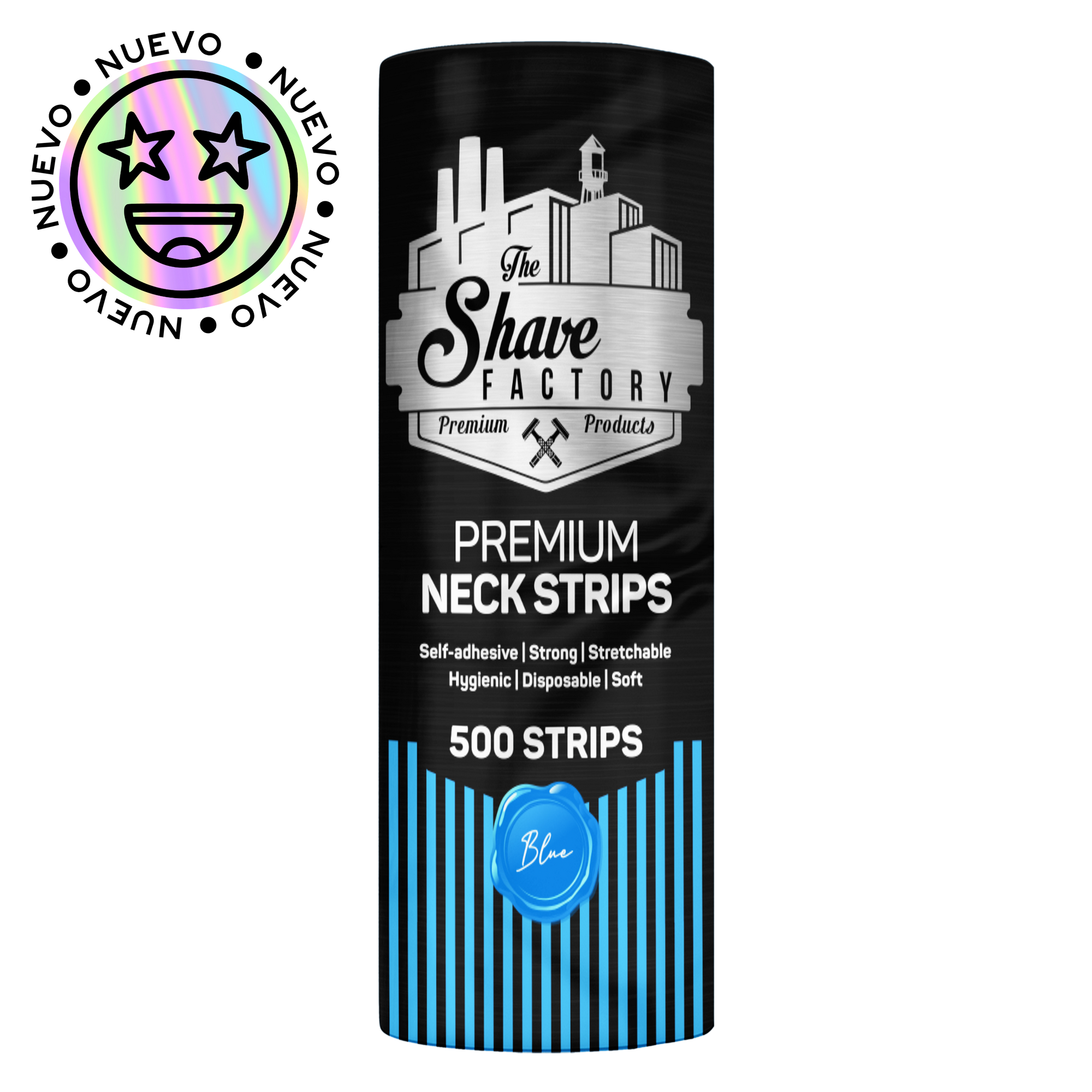 Pack 500 Tiras Papel Cuello Premium Para Barberos Profesionales Royal Blue