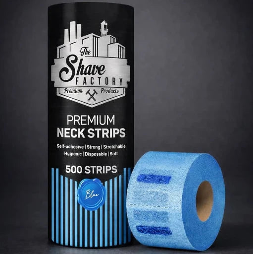 Pack 500 Tiras Papel Cuello Premium Para Barberos Profesionales Royal Blue