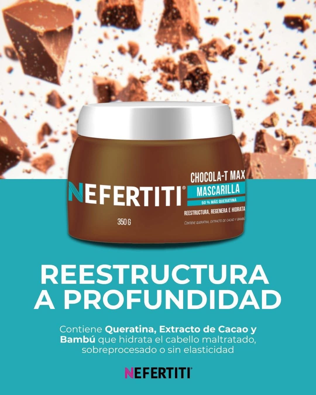 Mascarilla Intensiva Reestructurante Para Cabellos Sobreprocesados Chocola-T Max 350g