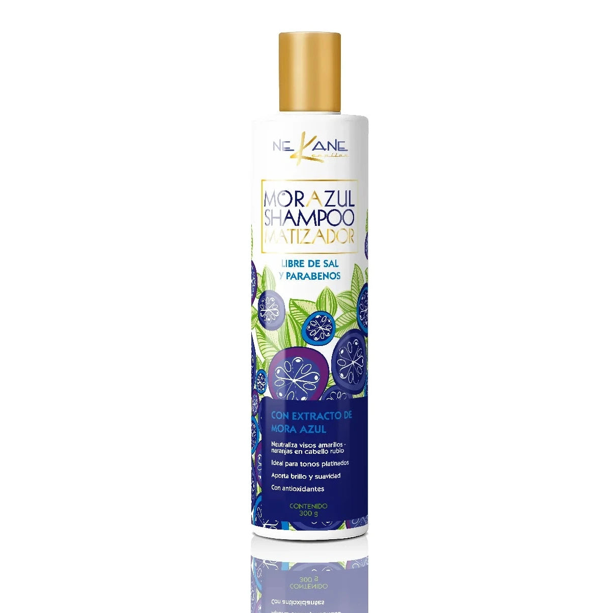 Shampoo Matizador Para Rubios Y Platinados Mora Azul 300ml.