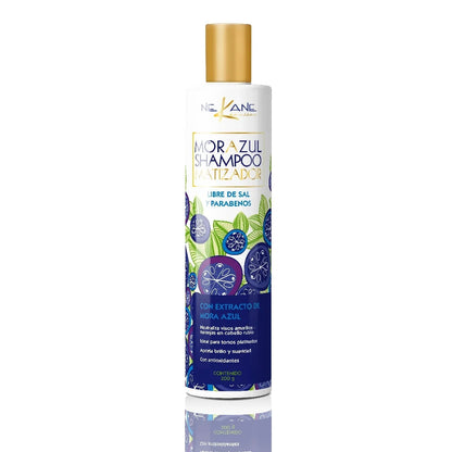 Shampoo Matizador Para Rubios Y Platinados Mora Azul 300ml.