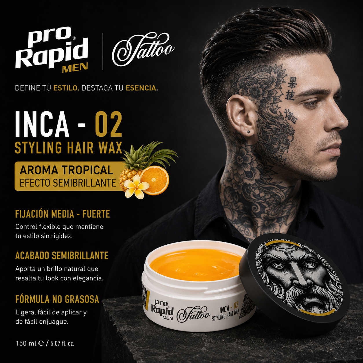 Cera Profesional Premium A Base De Agua Inca - 02 High Hold 150g